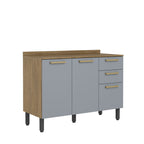 Balcão de Cozinha com Tampo 3 Portas 2 Gavetas Axé Bertolini