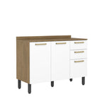 Balcão de Cozinha com Tampo 3 Portas 2 Gavetas Axé Bertolini