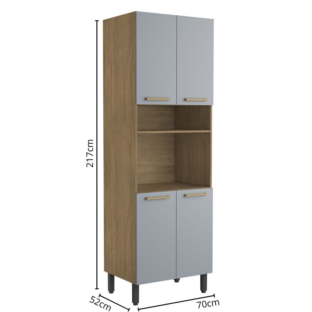 Armário Paneleiro 4 Portas 1 Prateleira  Axé Bertolini