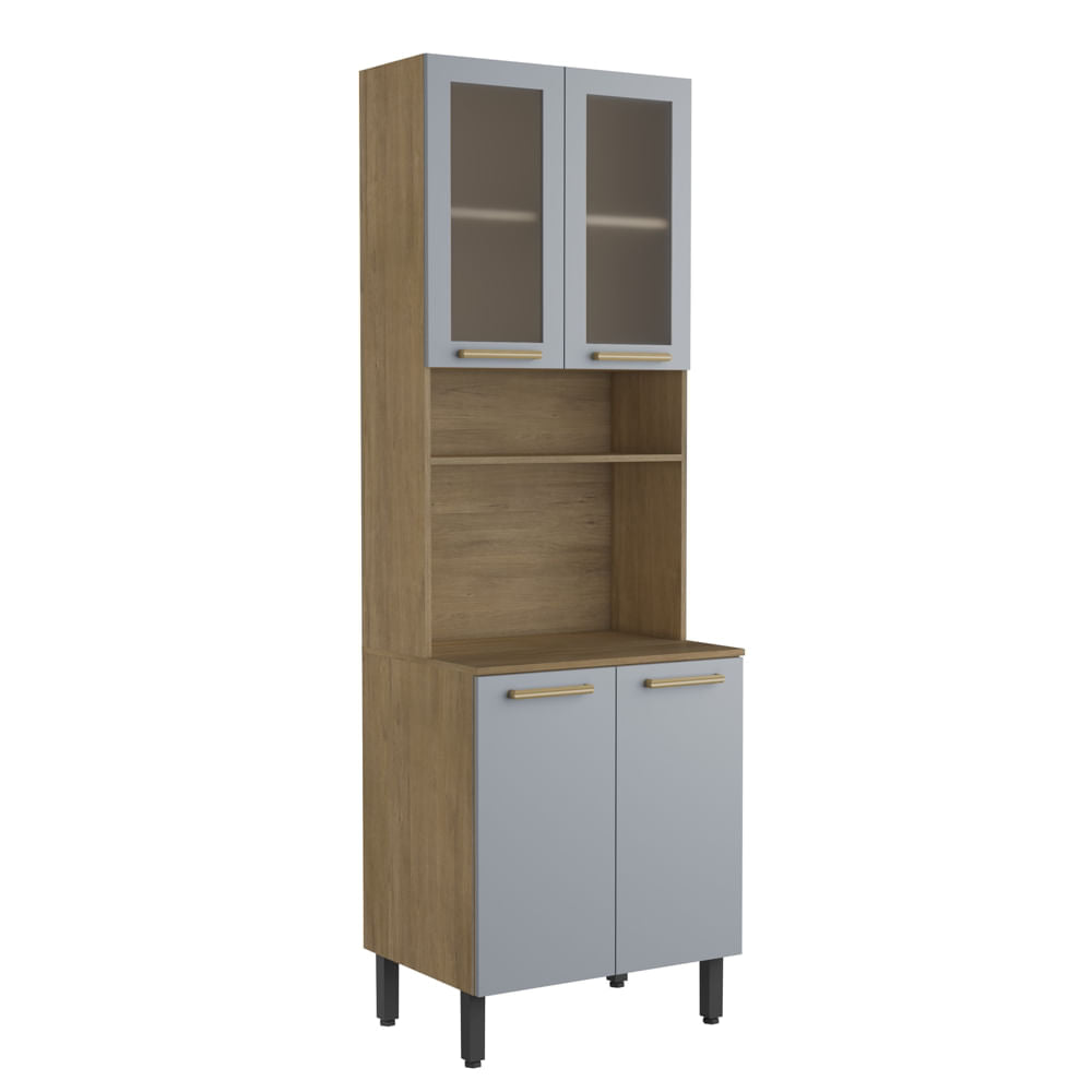 Cozinha Compacta 4 Portas 2 de Vidro Axé Bertolini