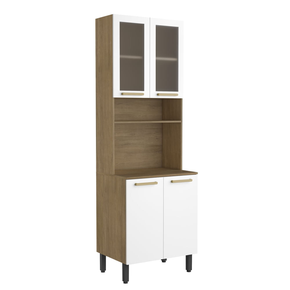 Cozinha Compacta 4 Portas 2 de Vidro Axé Bertolini