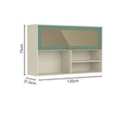 Armário Aéreo de Cozinha com Porta Basculante Vidro Bossa Nova Bertolini