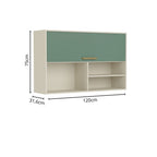 Armário Aéreo de Cozinha com Porta Basculante e Nichos Bossa Nova Bertolini