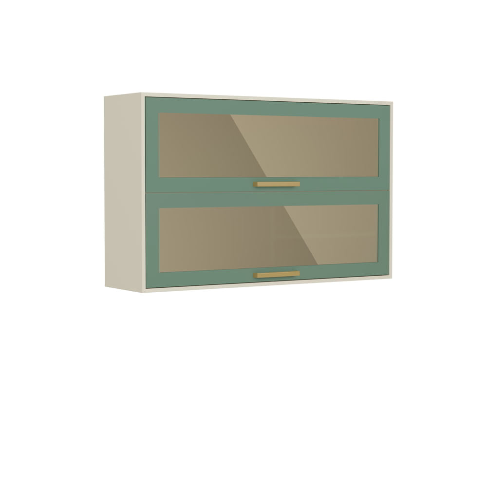 Armário Aéreo para Cozinha 2 Portas Basculantes de Vidro Bossa Nova Bertolini