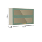 Armário Aéreo para Cozinha 2 Portas Basculantes de Vidro Bossa Nova Bertolini