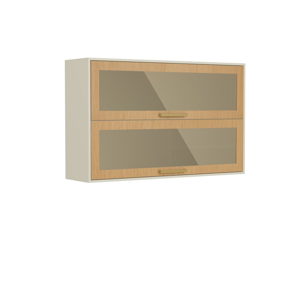 Armário Aéreo para Cozinha 2 Portas Basculantes de Vidro Bossa Nova Bertolini