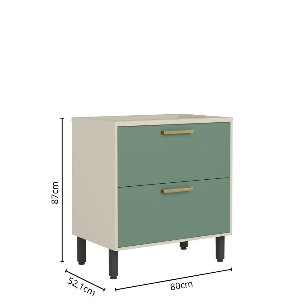 Balcão de Cozinha para Cooktop Gavetão e Porta Basculante Bossa Nova Bertolini