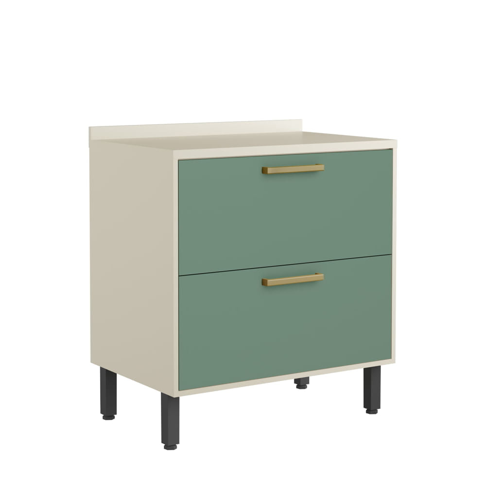 Balcão de Cozinha 80cm com Tampo Gavetão e Porta Basculante Bossa Nova Bertolini