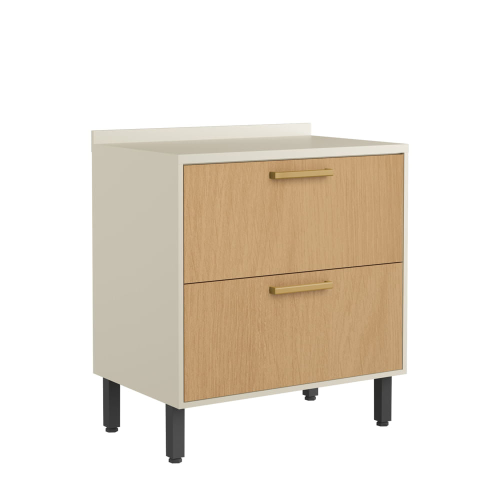 Balcão de Cozinha 80cm com Tampo Gavetão e Porta Basculante Bossa Nova Bertolini