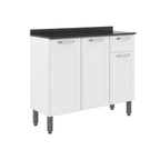 Balcão de Cozinha em Aço com Tampo 3 Portas 1 Gaveta Dona Maria Bertolini