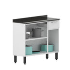 Balcão de Cozinha em Aço com Tampo 3 Portas 1 Gaveta Dona Maria Bertolini