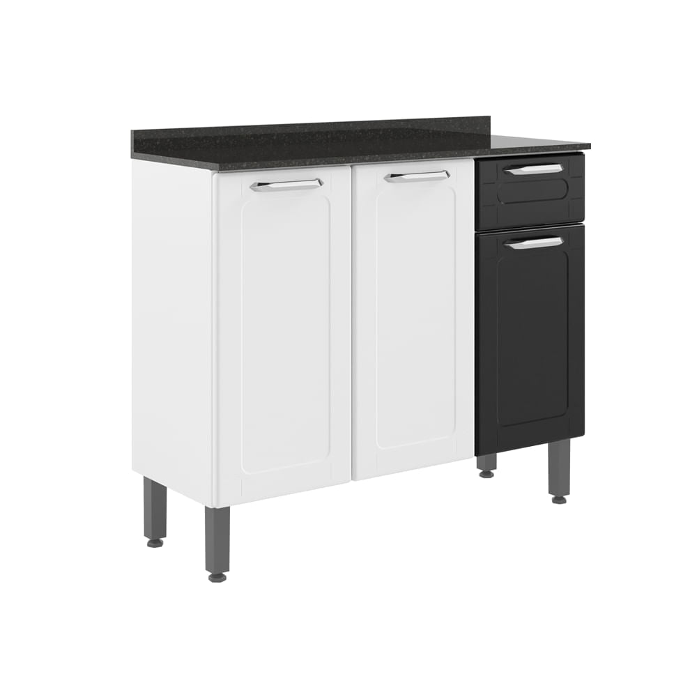 Balcão de Cozinha em Aço com Tampo 3 Portas 1 Gaveta Dona Maria Bertolini