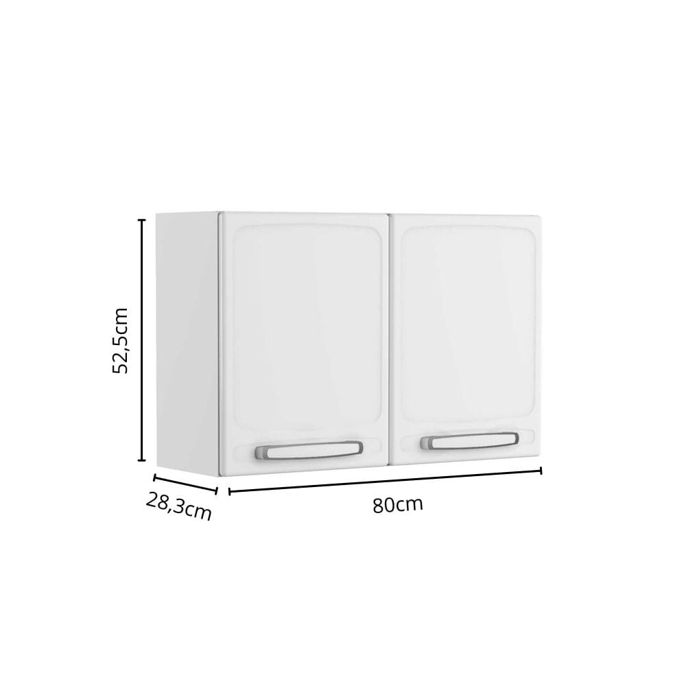 Armário Aéreo Alto para Cozinha em Aço 2 Portas Evidence Bertolini