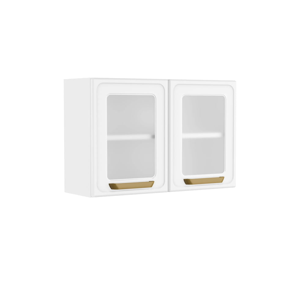 Armário Aéreo para Cozinha de Aço 2 Portas de Vidro Bella Bertolini