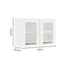 Armário Aéreo para Cozinha de Aço 2 Portas de Vidro Bella Bertolini