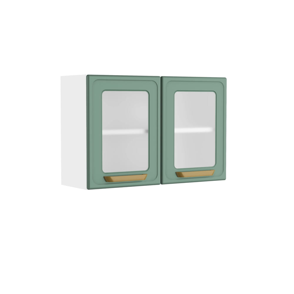 Armário Aéreo para Cozinha de Aço 2 Portas de Vidro Bella Bertolini