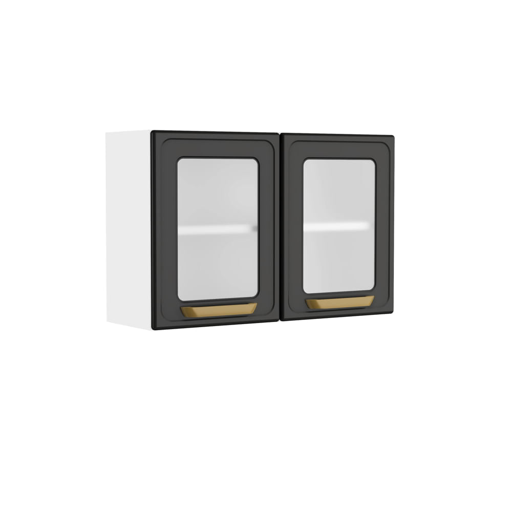 Armário Aéreo para Cozinha de Aço 2 Portas de Vidro Bella Bertolini