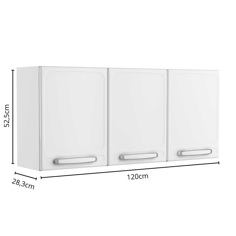 Armário Aéreo para Cozinha de Aço 3 Portas Evidence Bertolini