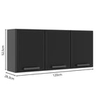 Armário Aéreo para Cozinha de Aço 3 Portas Estilo Bertolini