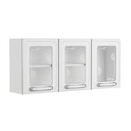 Armário Aéreo para Cozinha de Aço 3 Portas Vidro Evidence Bertolini