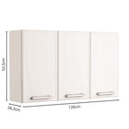 Armário Aéreo Alto para Cozinha em Aço 3 Portas Gourmet Bertolini