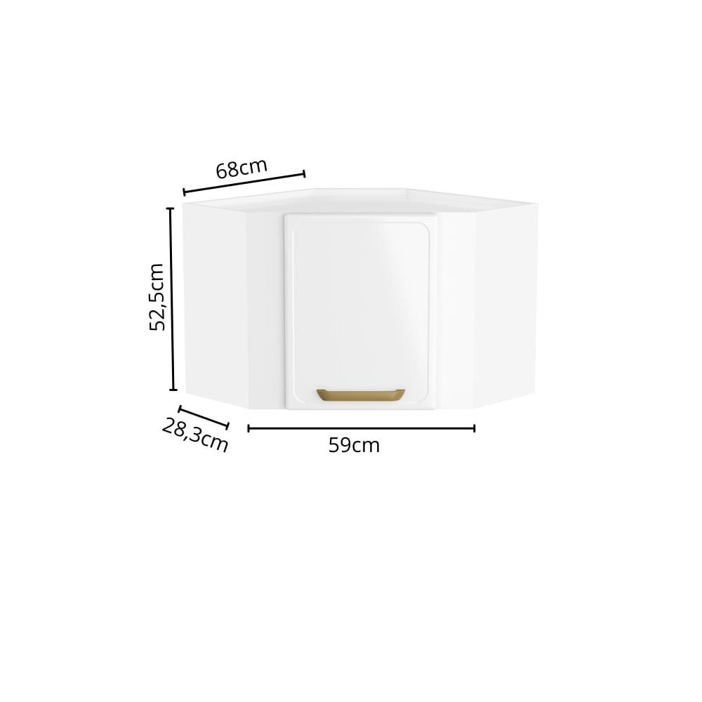 Armário de Cozinha Canto em Aço 1 Porta Bella Bertolini