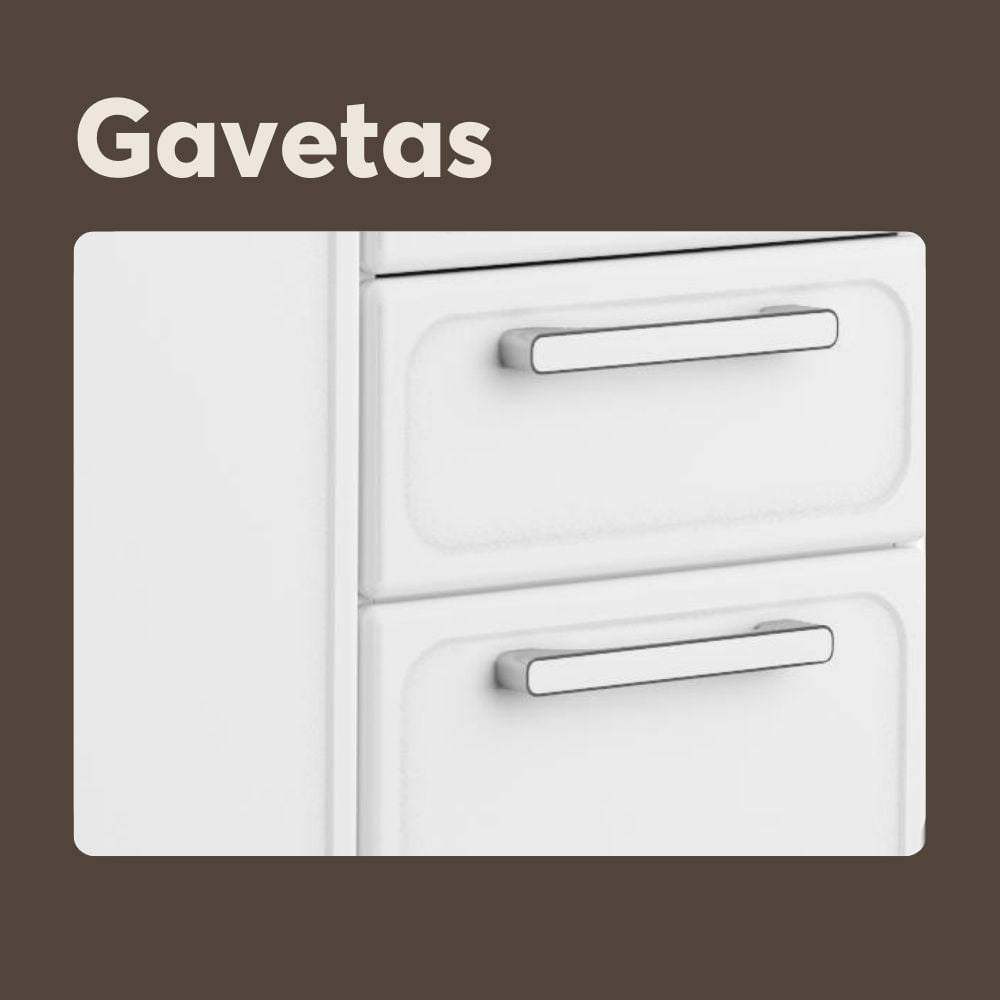 Balcão de Cozinha em Aço 3 Portas 1 Gaveta Gourmet Bertolini