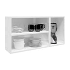 Armário Aéreo de Cozinha em Aço 3 Portas de Vidro Colors Bertolini