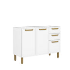 Balcão de Cozinha em Aço 3 Portas 2 Gavetas Bella Bertolini