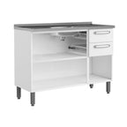 Balcão de Cozinha em Aço com Pia 3 Portas 2 Gavetas Evidence Bertolini