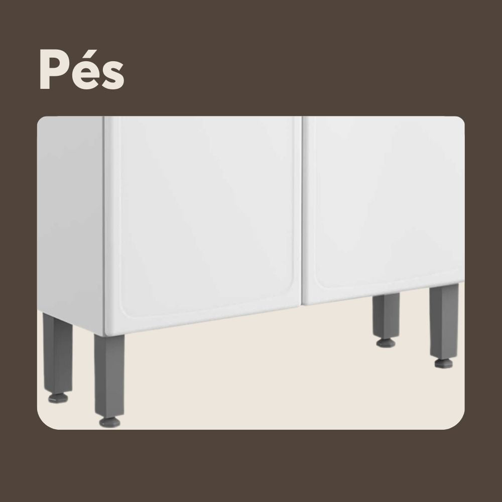 Balcão de Cozinha em Aço com Pia 3 Portas 2 Gavetas Evidence Bertolini