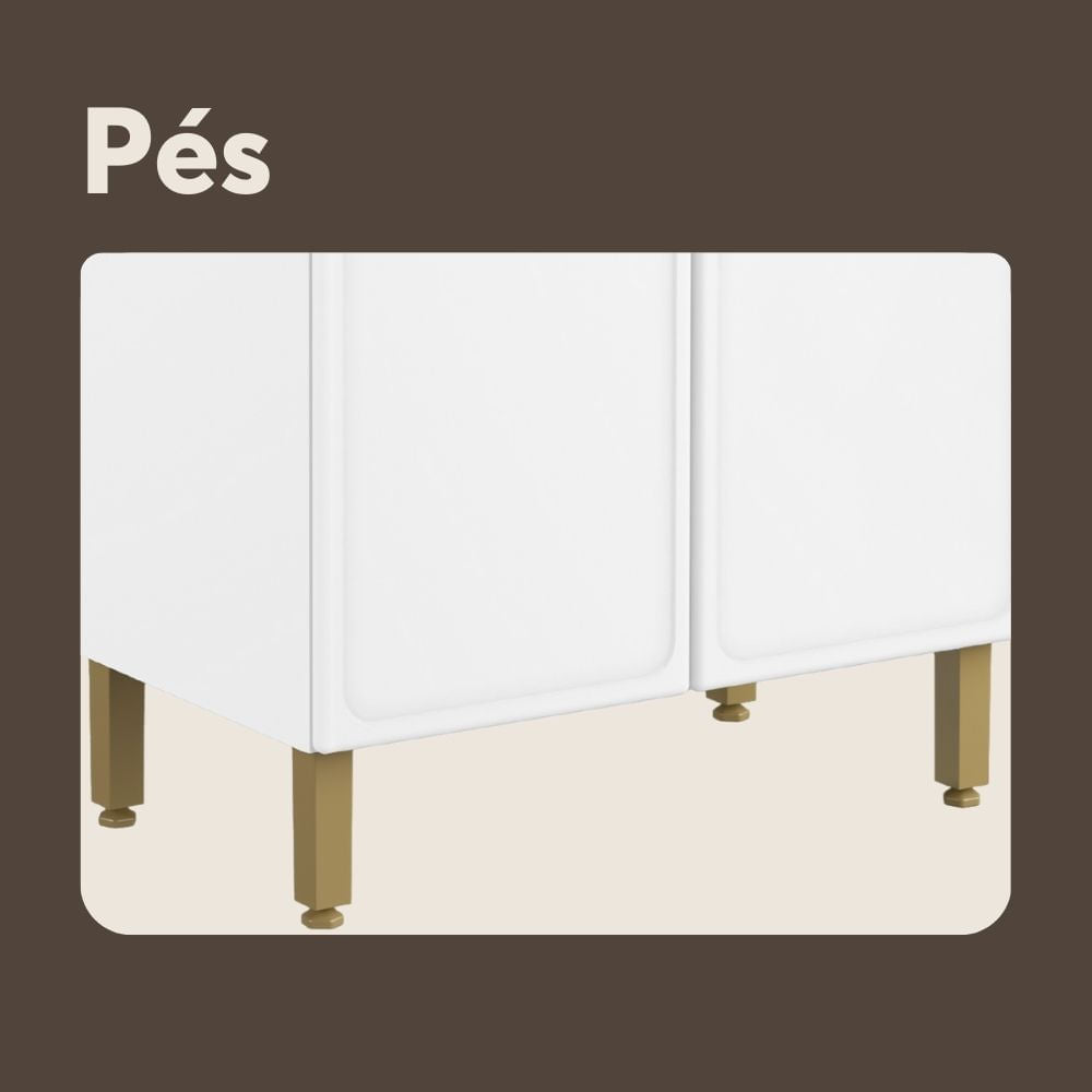 Balcão de Cozinha em Aço com Pia 3 Portas 2 Gavetas Bella Bertolini