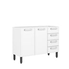 Balcão de Cozinha em Aço 2 Portas 4 Gavetas Gourmet Bertolini