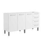 Balcão de Cozinha em Aço 3 Portas 4 Gavetas Gourmet Bertolini