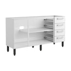 Balcão de Cozinha em Aço 3 Portas 4 Gavetas Gourmet Bertolini