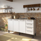 Balcão de Cozinha em Aço 3 Portas 4 Gavetas Evidence Bertolini