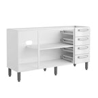 Balcão de Cozinha em Aço 3 Portas 4 Gavetas Evidence Bertolini