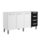 Balcão de Cozinha em Aço 3 Portas 4 Gavetas Evidence Bertolini