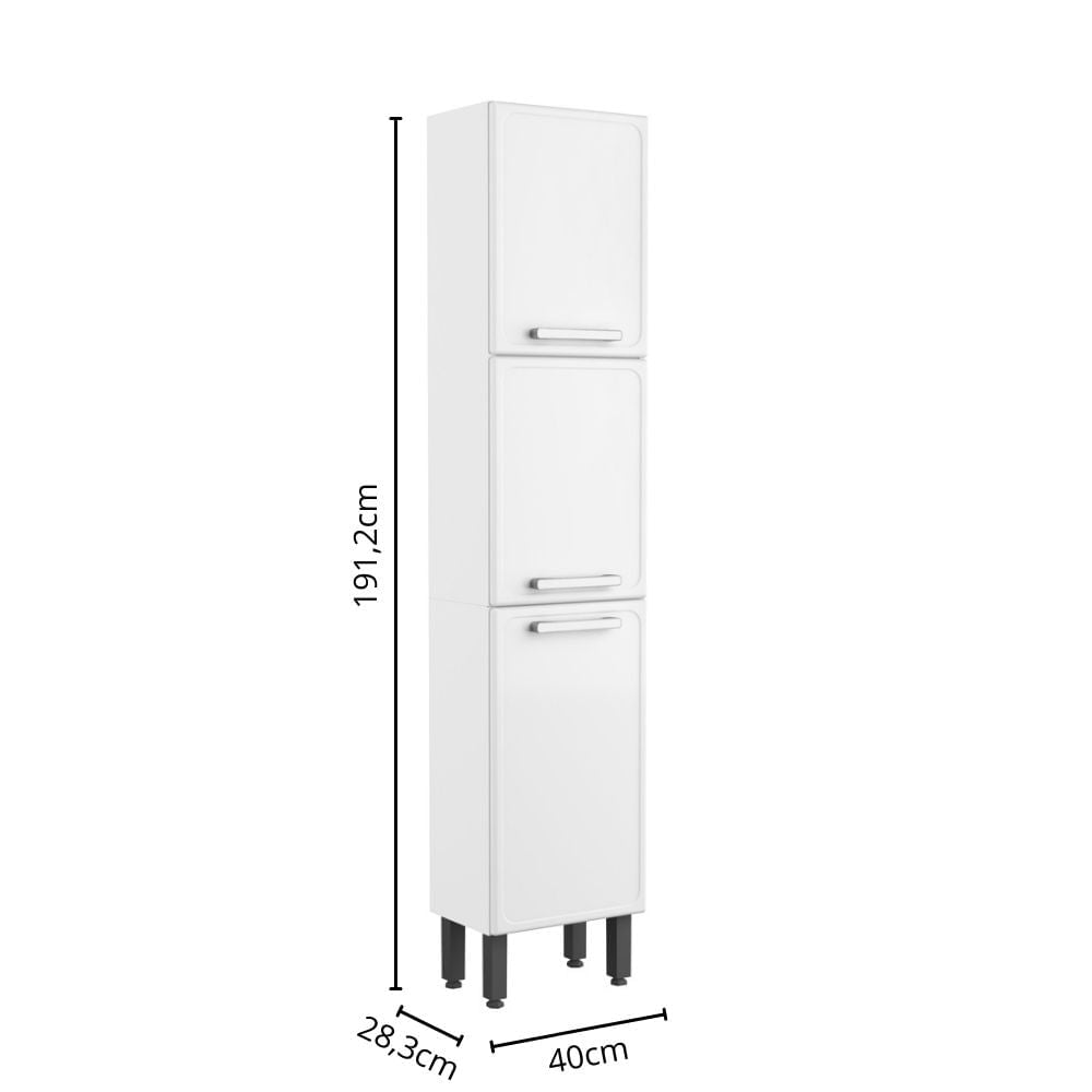 Armário Paneleiro Cozinha em Aço 3 Portas Gourmet Bertolini