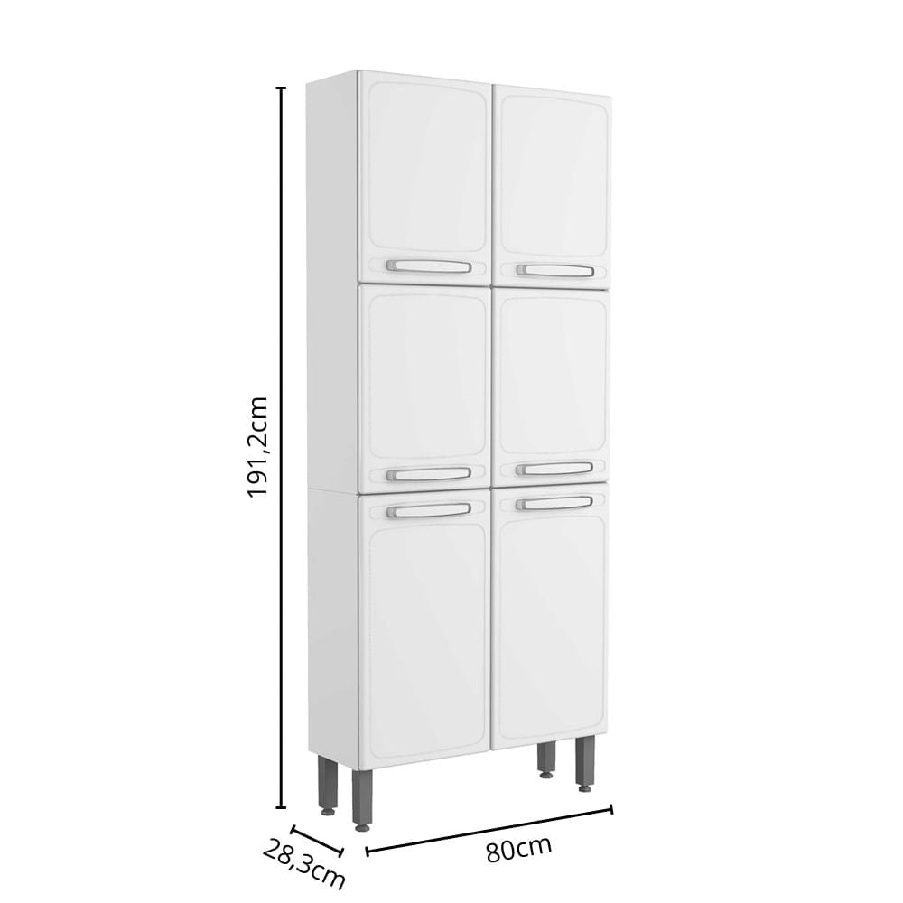 Armário Paneleiro Cozinha em Aço 6 Portas Evidence Bertolini