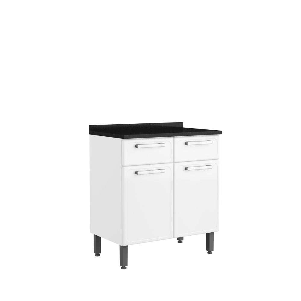 Balcão de Cozinha em Aço com Tampo 2 Portas 2 Gavetas Evidence Bertolini