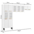Cozinha Completa Compacta de Aço 11 Portas Colors Bertolini