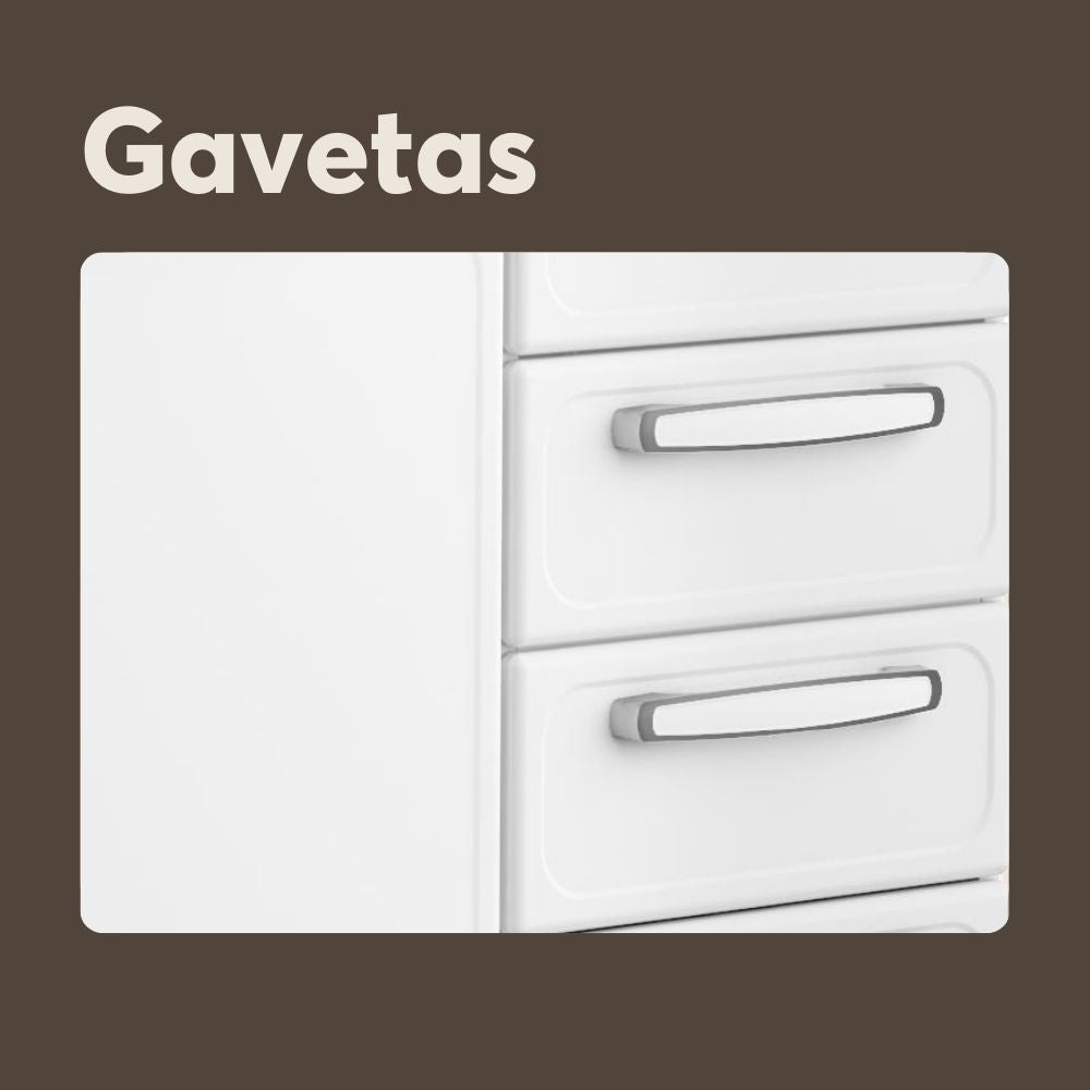 Balcão de Cozinha em Aço com Tampo 2 Portas 2 Gavetas Evidence Bertolini