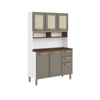 Kit Cozinha em Aço com 6 Portas e 2 Gavetas Essência Bertolini