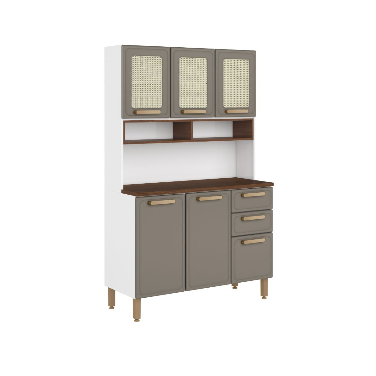 Kit Cozinha em Aço com 6 Portas e 2 Gavetas Essência Bertolini