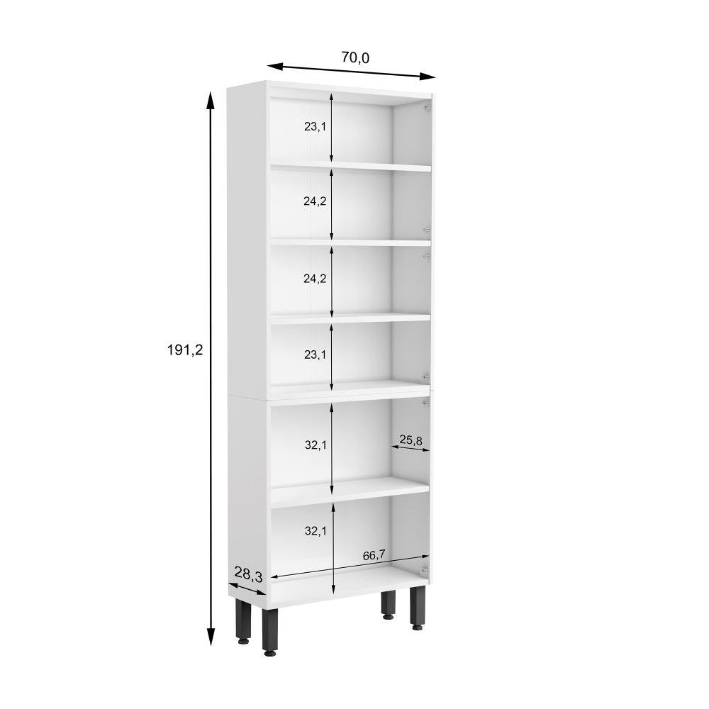 Armário Paneleiro de Cozinha em Aço com 6 Portas Bella Bertolini