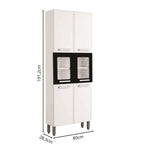 Armário de Aço 70cm 6 Portas 2 Vidros Gourmet Bertolini