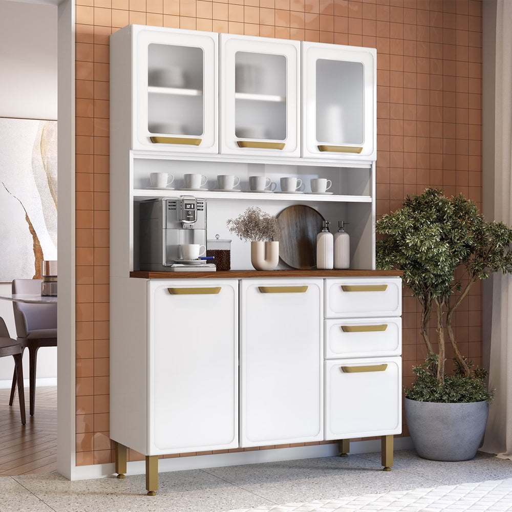 Cozinha Compacta de Aço com 6 Portas e 2 Gavetas Bella Bertolini