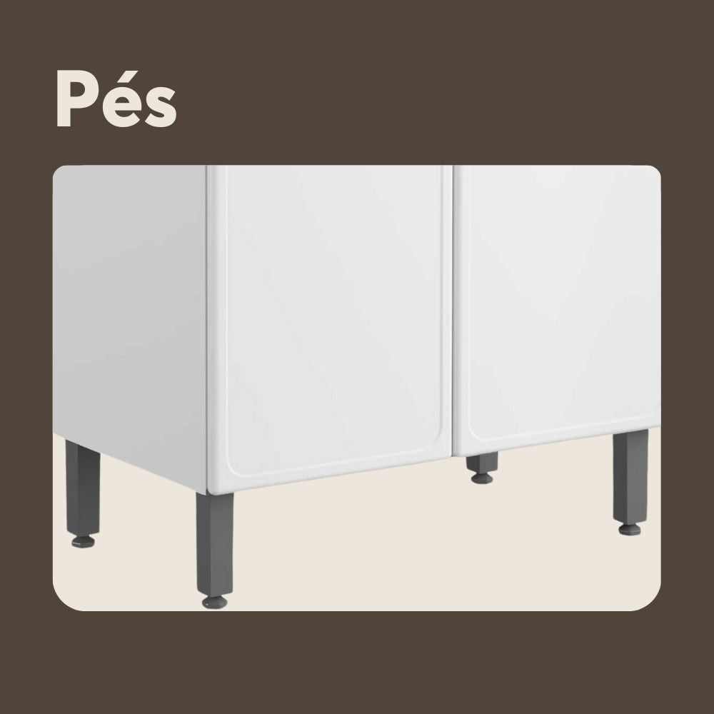 Balcão de Aço com Pia 2 Portas 4 Gavetas Gourmet Bertolini