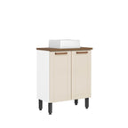 Balcão de Aço para Banheiro com Cuba e 2 Portas Natura Bertolini